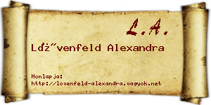 Lövenfeld Alexandra névjegykártya